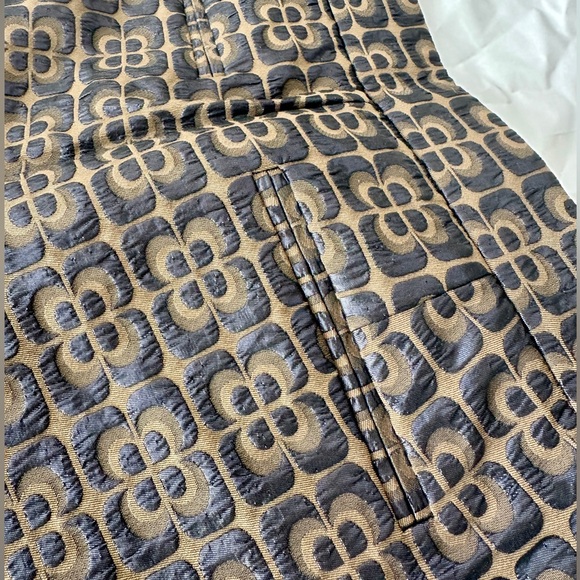 Gorgeous Orla Kiely Navy Olive Crop Jacquard Pants UK8 US4 NWOT - Picture 7 of 8